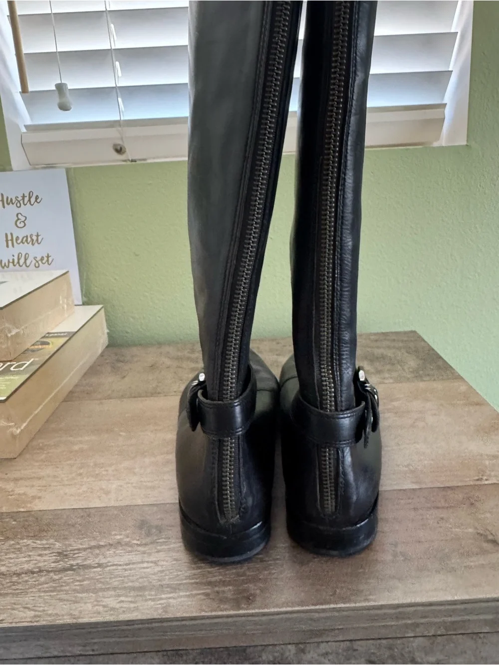 Via Spiga Black Women's Leather Knee-High Boots